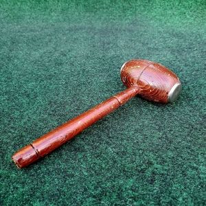 Vintage Wooden Judge Auctioneer 7" Gavel Mallet Wood Handle Metel Faceplate